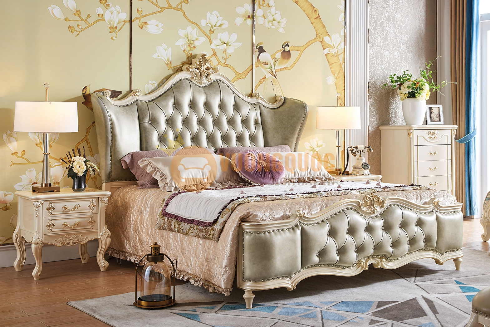 Mẫu giường gỗ đẹp nhất 2022 phong cách cổ điển